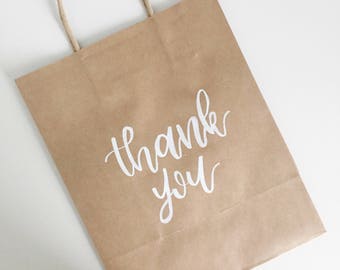 Thank You Kraft Bags! | Perfect for weddings, dinner parties, birthdays, bachelorettes, bridal shower, parties, events and more! |