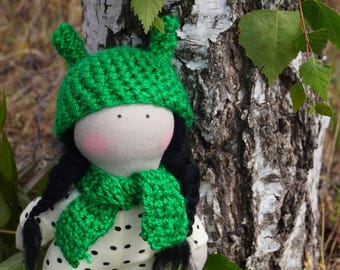 Gift for kid girl gift ideas birthday gift Doll for girl rag cloth Fabric doll Girl room decor Stuffed doll toddler gift waldorf textile toy