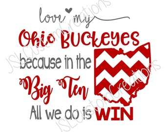 Ohio State SVG, eps, DXF, png Cut Files for Silhouette, Cricut, Vectors, Buckeyes, Football, College, Sports, Big Ten, State, Digital File