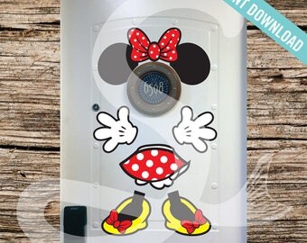 Disney Cruise Door Minnie Mouse Body Magnet - DIY Printable - Perfect for Disney Cruise Stateroom Door. Instant Download.
