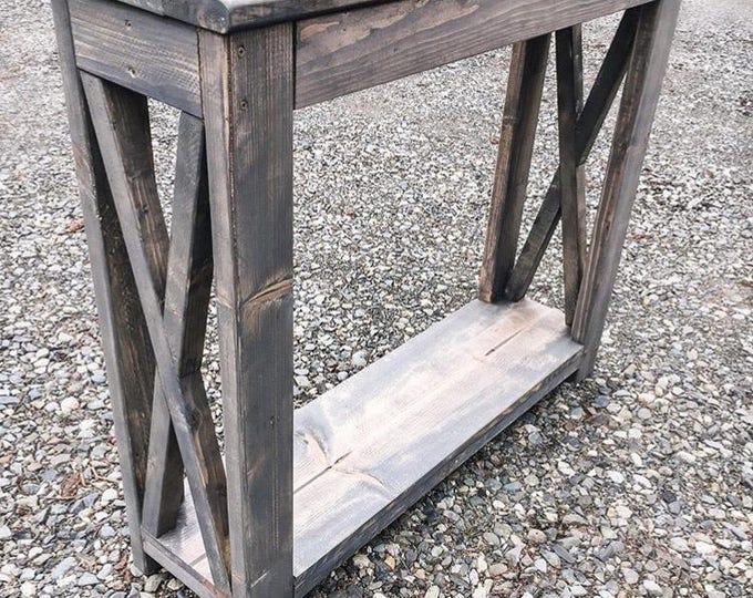 ENTRY TABLE - Farmhouse X-Style - Rustic Console Table - Custom Made Table - Farmhouse Table