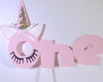 Unicorn One Cake Topper | Unicorn First Birthday | Smash Cake Prop | Unicorn Topper | Birthday Cupcakes | One Birthday Topper | Cake Toppers