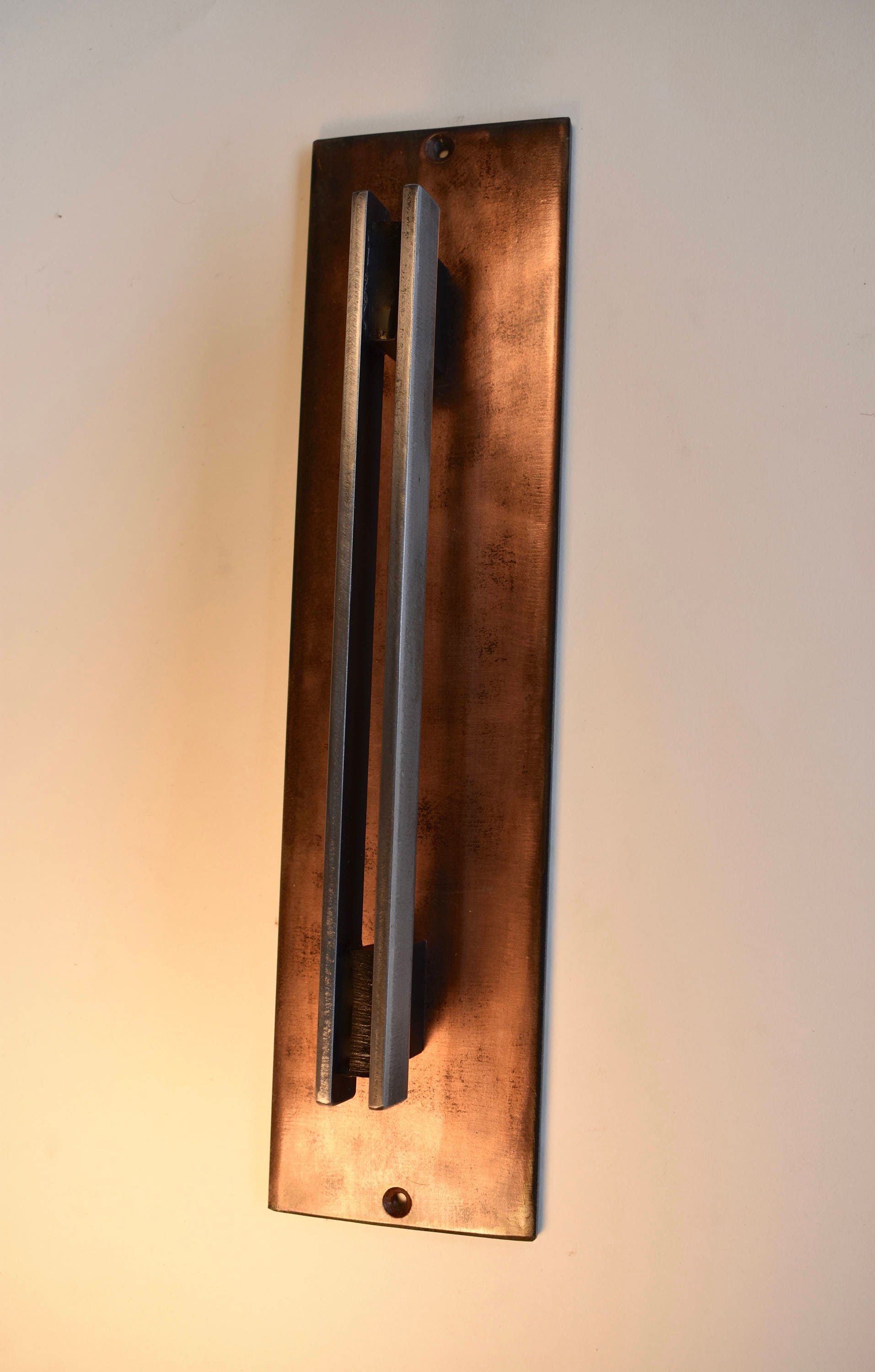 Copper patina door pull barn door handle with parallel pull