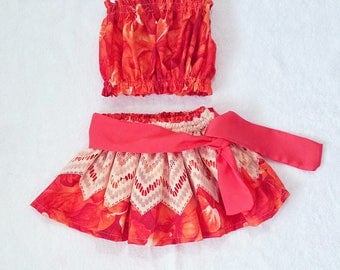 Fall Moana inspired outfit, baby/toddler luau hula outfit,moana costume, birthday girl luau outfit,halloween costume ,
