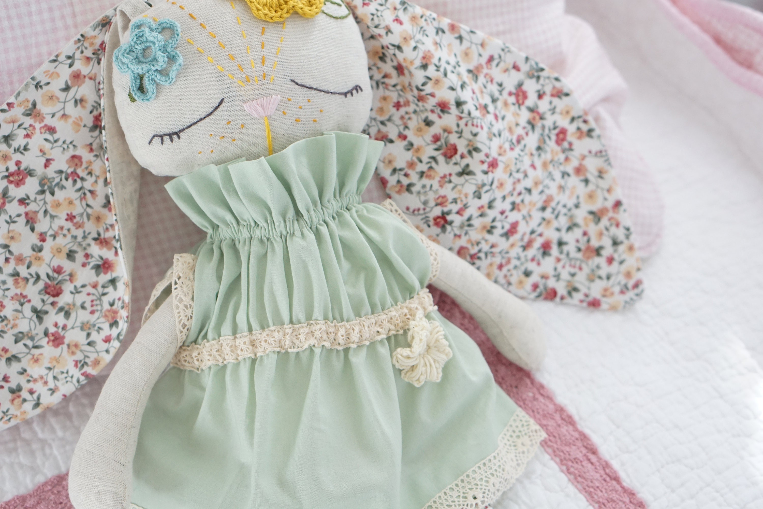 linen bunny doll