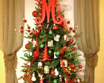 Monogram Christmas Tree Topper, Christmas Tree Letter, Tree Topper, Letter for Christmas Tree, Christmas Decor, Holiday Decor, Winter Decor