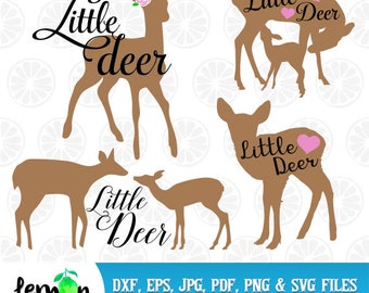 Little Deer SVG, Baby Deer, Baby Girl, Mother Deer with little bambi,Instant Download 44