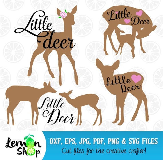 Download Little Deer SVG Baby Deer Baby Girl Mother Deer with little