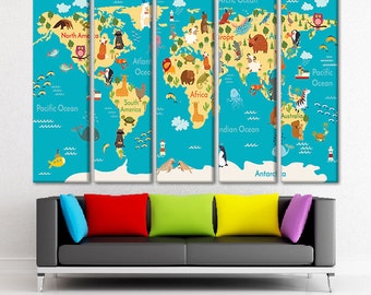 World map for kids | Etsy