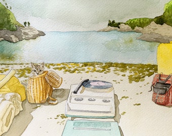 Moonrise Kingdom Original Watercolor Painting Print
