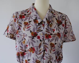 Vintage Floral Cropped Blouse