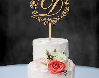 Rustic Wedding Cake Topper Monogram Letter D Initial Rustic Wedding Cake Topper Monogram Letter D Initial
