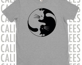Ying Yang Cat Shirt. Cat T-Shirt. Cat Shirts. Ying Yang Cat. Cat Shirt. Two Colors. Small - 3XL. Funny Cat Shirts. Funny Cat Shirt.