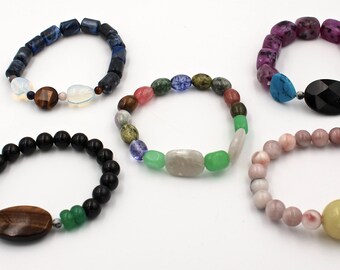 5 piece mineral bracelet set