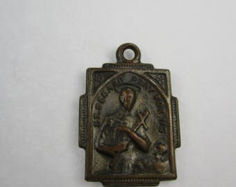 Antique Saint Gerard Medal w/ Our Lady Perpetual Help Catholic Medal,Vintage St Gerard Majella Patron St of Mothers Religious Charm,Pendant