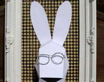 Cadre trophée lapin