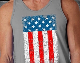 American Flag Tank Top Mens USA 4th Of July Tops American Flag Tank Top Mens USA 4th Of July Tops