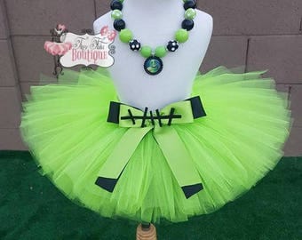 BOOGIE MAN- Green and Black baby/child Tutu with hairbow: Newborn-5T