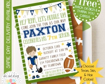 Football Invitation, Football Birthday Invitation, Football MVP Birthday Party, Football Party Invitation, Boys Sports Birthday BeeAndDaisy