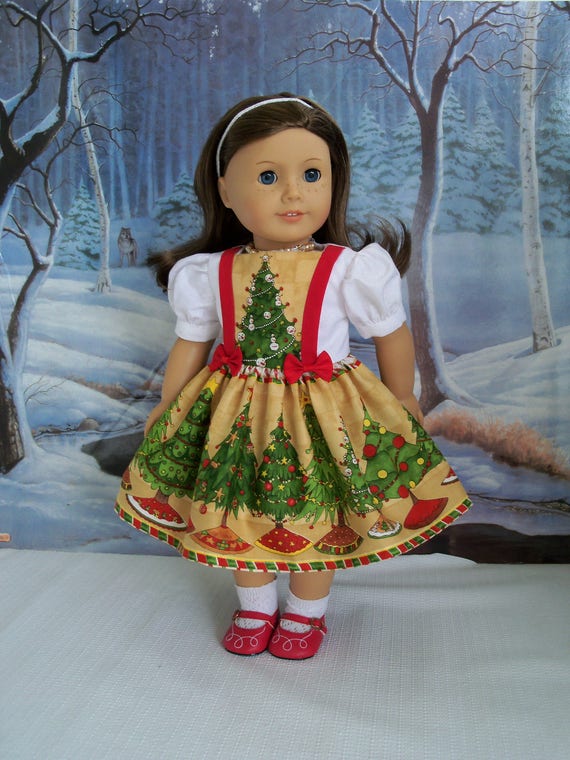 SUPER SATURDAY SALE! 18" Size/ Christmas Pinafore Dress fits American Girl® Dolls or Other 18" Dolls