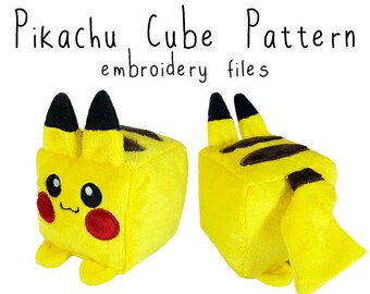 ITH In the hoop embroidery machine pattern pikachu pokemon 3 sizes Instant Download design pattern kawaii cute