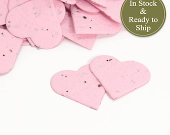 Soft Pink Plantable Seed Paper Confetti Hearts - READY-TO-SHIP - Eco Friendly Wedding Favors, Bridal Shower Favors & Baby Shower Favors