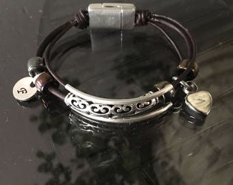Urn Bracelet Leather - Ashes Jewelry - Remembrance Jewelry - In Memory of Addison Ann - Custom - Cremation Jewelry - Loss of a Loved One