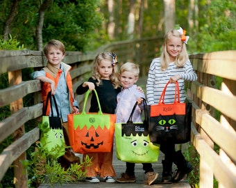 Trick or Treat Bag, Monogrammed Trick or Treat bag, Personalized Trick or Treat Tote Bag, Halloween Bags, Personalized, Monogrammed Gifts