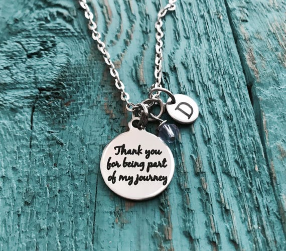 THANK YOU for being part of my journey Silver Necklace