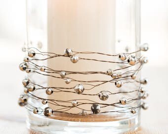 Mercury Glass Garland | Wedding Centerpiece & Decor | Antique Silver Decor