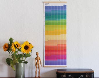 Wall calendar 2018 Planner 2018 Calendar Wall Planner 2018 for children rainbow colours Wall decoration Poster Color Print 2018