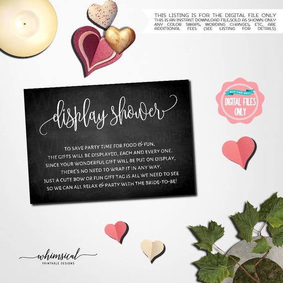 Bridal Shower Display Shower Card "Chalk" (Printable File Only) Be A