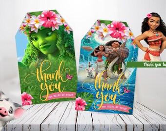Moana thank you tags | Etsy