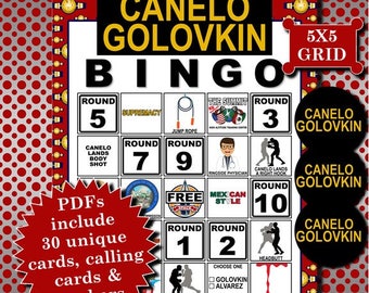 Boxing - Canelo versus Golovkin 5x5 Bingo printable PDFs contain everything you need to play Bingo for the big fight.