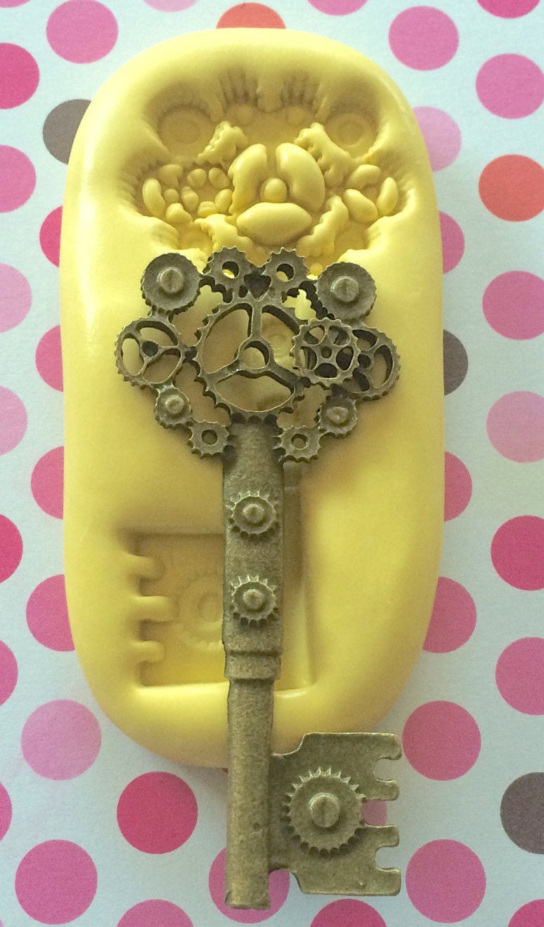 Vintage GEAR KEY Silicone Mold Key Molds, Gear Key Mold, Cake Decor