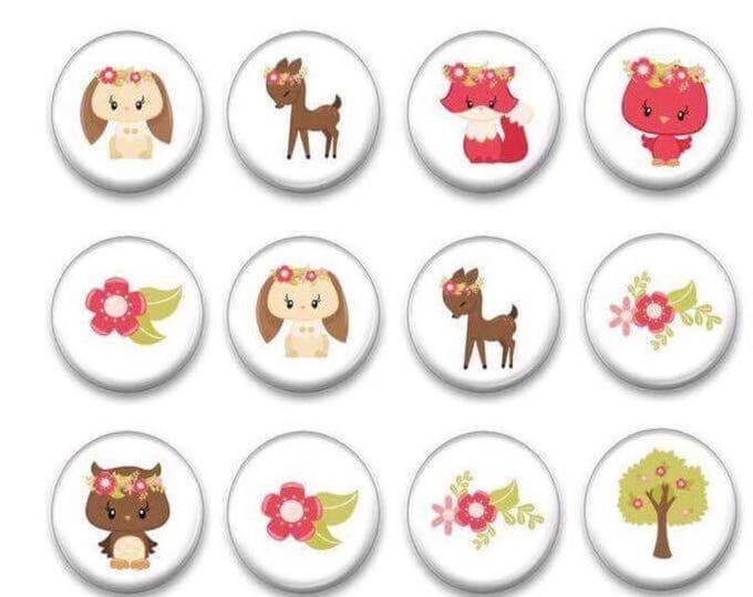 Pink Woodland Fairy Magnets - Fridge Magnets - Birthday Party Favors - Gift for Girl - Sequencing - Play and Learn - Learning Toys