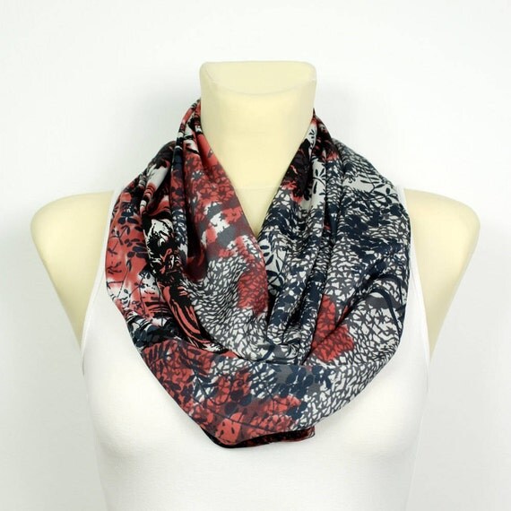 Infinity Shibori Scarf Printed Circle Scarf Fabric Shibori Scarf Satin Silk Scarf Unique Boho Scarf Summer Outdoors Summer Party Mum Gift