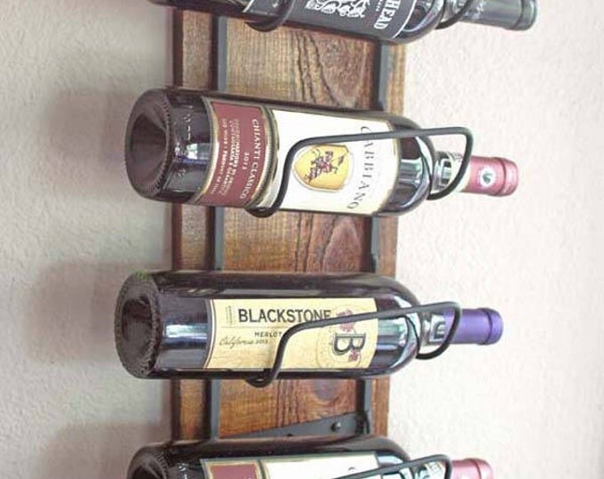 Rustic Wall Wine Rack | 5-Bottle Wood Wine Display
