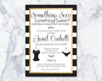 Lingerie Shower Invitation // Black and White DIY Printable
