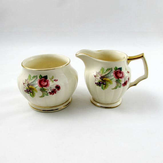 Sadler Floral Cream and Sugar Set Vintage Sadler Cream and