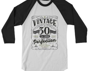 Funny 30th Birthday Shirt For Him – 'Vintage 1995 Original Parts' – Custom Year & Color - View #3