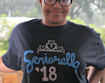 Seniorella shirt- Girl's Senior 2018 Shirt- Senior Class Shirt- Back 2 School- Senior T-shirt- Glitter Shirt- Custom Shirt- Senior Princess