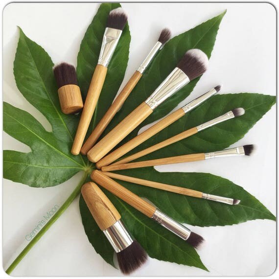Vegan Makeup Brush Set. 10 Pieces. Makeup Brushes. Vegan