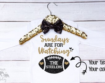 Football Onesie - Sundays Are For Football Shirt - Baby Girl football outfit - Cowboy Football - On Sundays We Watch Football - Steelers