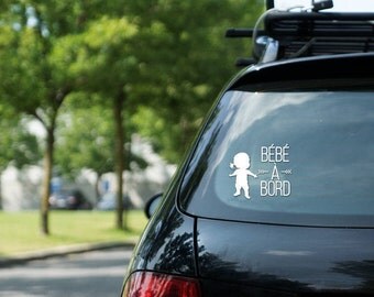 Vinyl sticker " Bébé à bord " , girl on board, vinyl on decal paper, car decal, kid on board