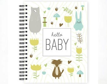 Hello Baby® Baby Book, Baby Memory Book, ANIMAL, Personalized Baby Book, Baby Books, The Sweet Rhino