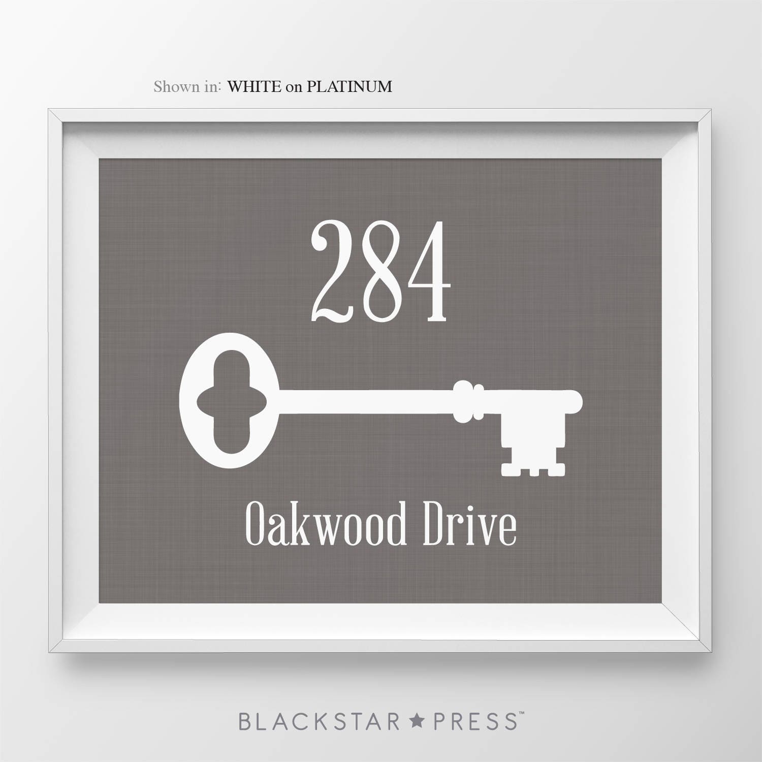 welcome print house number address plaque front door sign