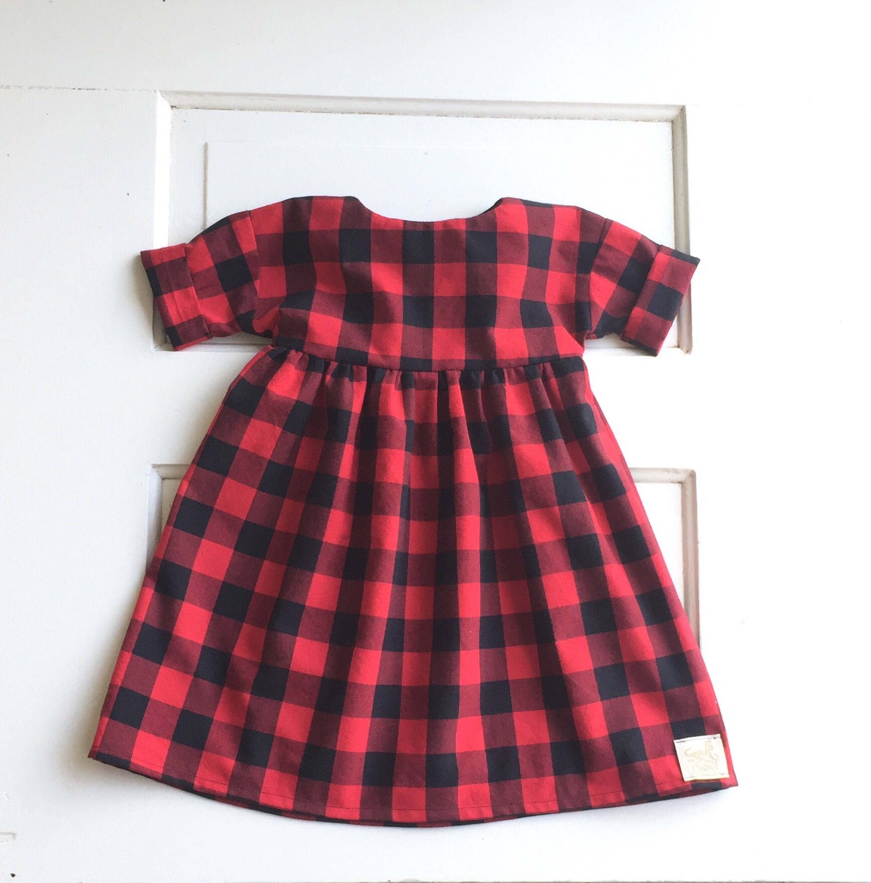 Buffalo plaid dress toddler dress lumberjack baby dress