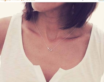 ON SALE Sterling Silver Anchor Necklace / Sideways Anchor Necklace / Small Anchor Necklace / Silver Anchor Necklace / Nautical Necklace