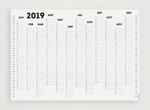 WHITE OUT 2019 Wall Planner WHITE OUT 2019 Wall Planner
